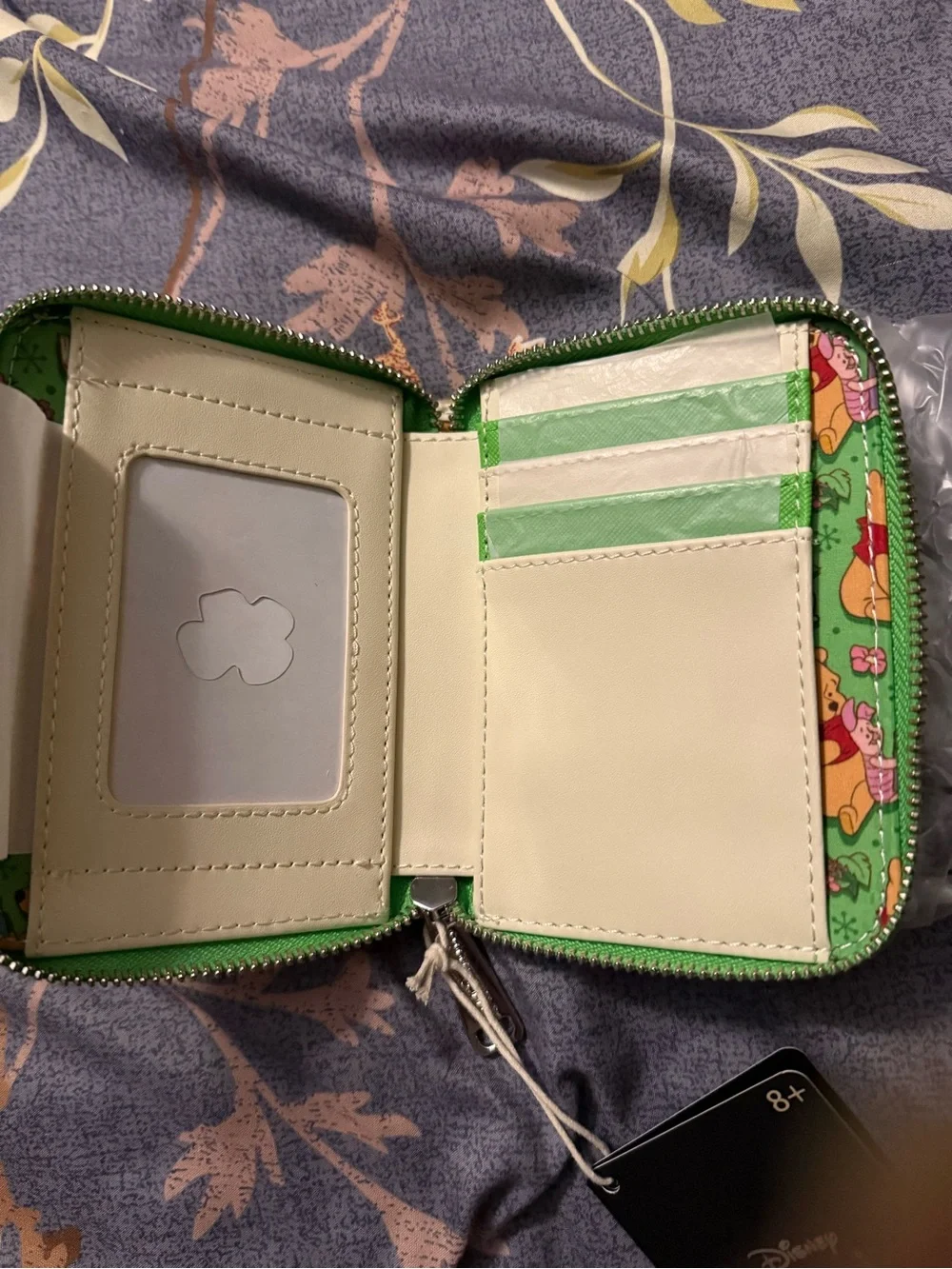 Loungefly Winnie the Pooh Cream Wallet with Red & Green Applique